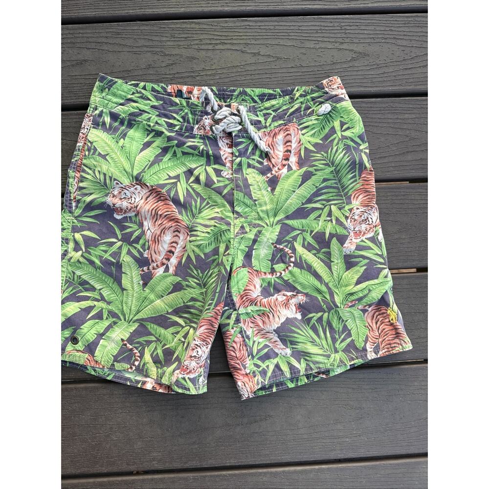 RARE VINTAGE POLO RALPH LAUREN SWIMWEAR LARGE TIGERS AND JUNGLE SCENE 30